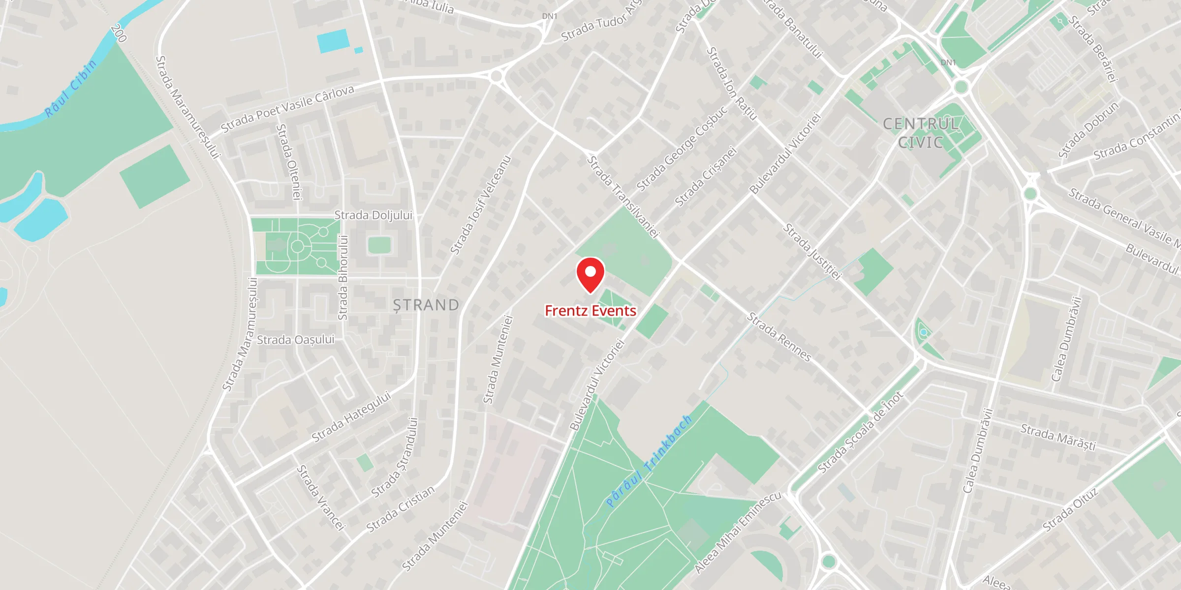 Hartă a locației Frentz Events, Bulevardul Victoriei nr. 40, Sibiu