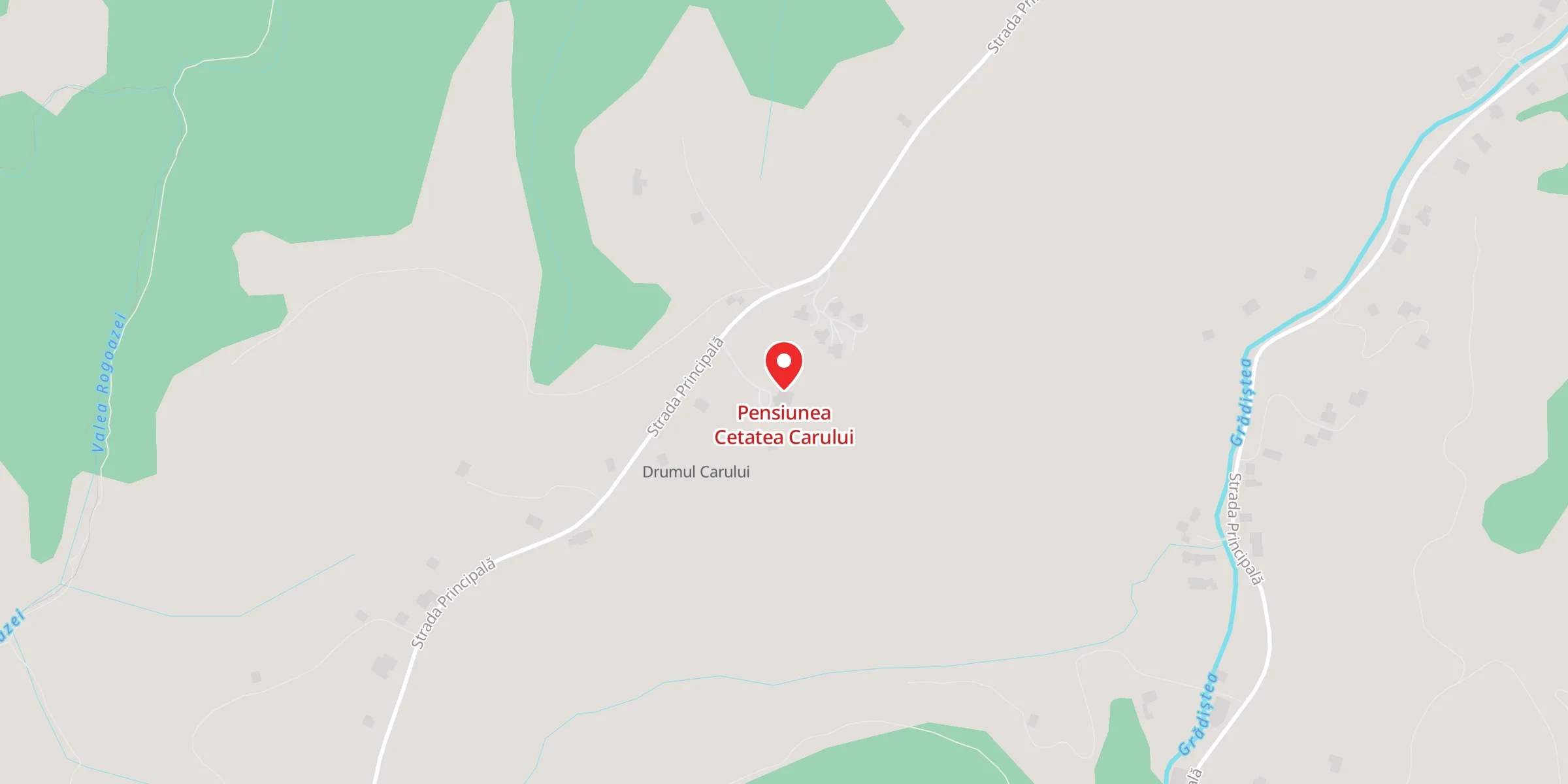 Hartă a locației Pensiunea Cetatea Carului, DN73 nr. 53, sat Drumul Carului, com. Moieciu, jud. Brașov