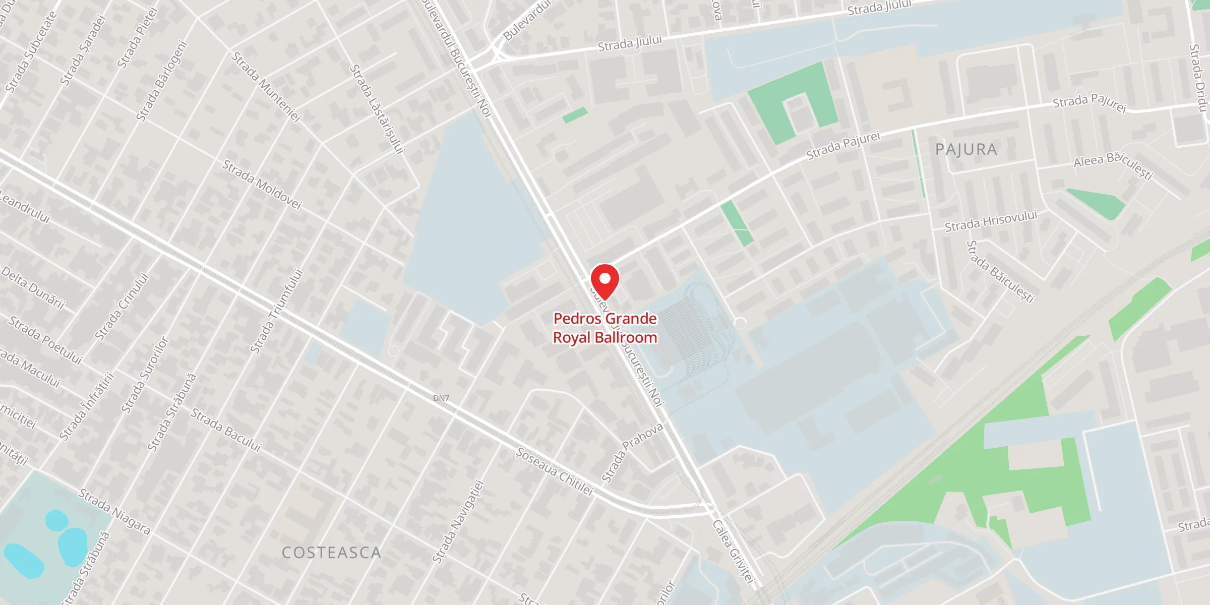 Hartă a locației Pedros Grande Royal Ballroom, Bd. Bucureștii Noi nr. 48, sector 1, București