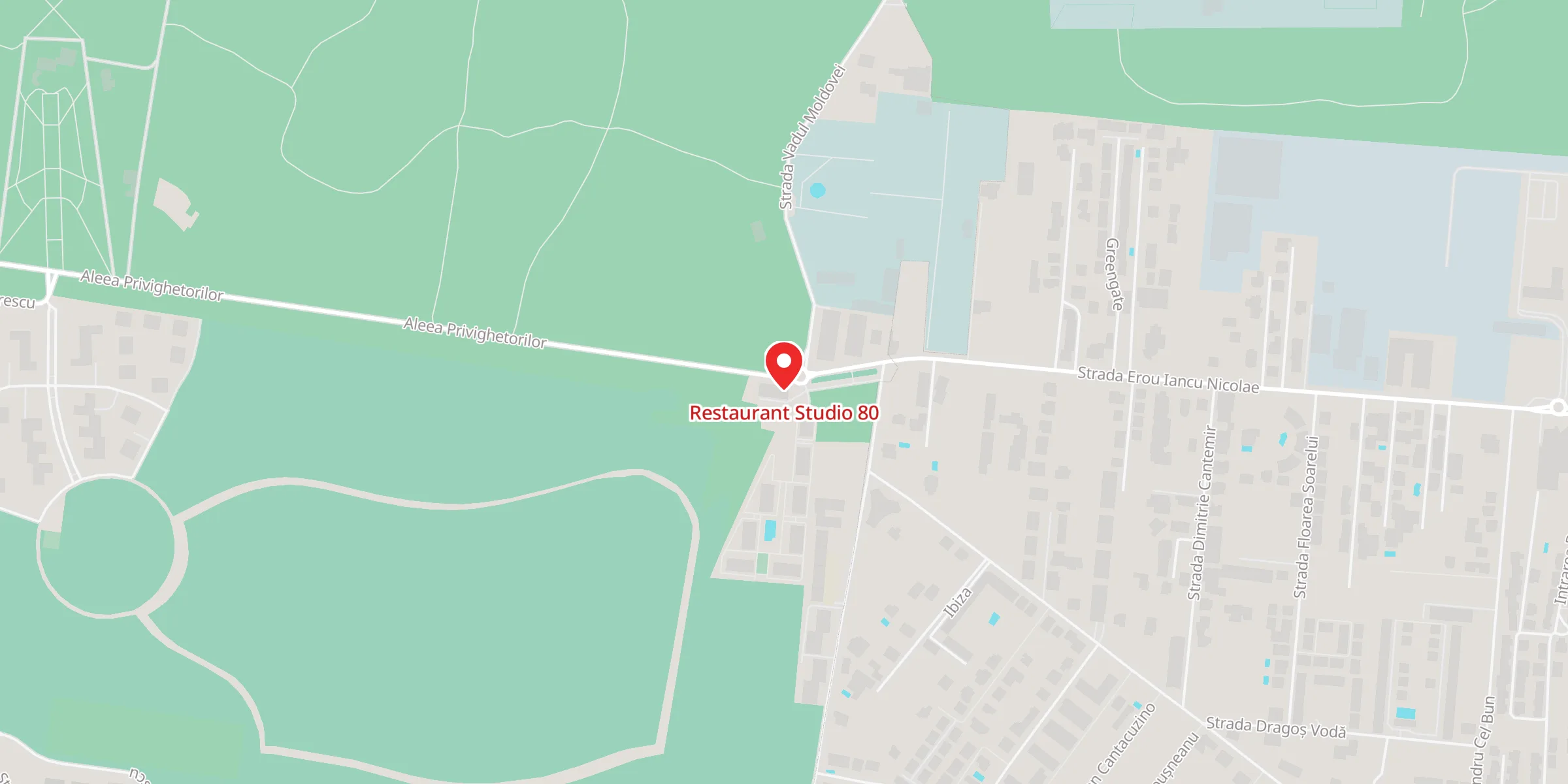 Hartă a locației Restaurant Studio 80, Aleea Privighetorilor 80, Sector 1, București