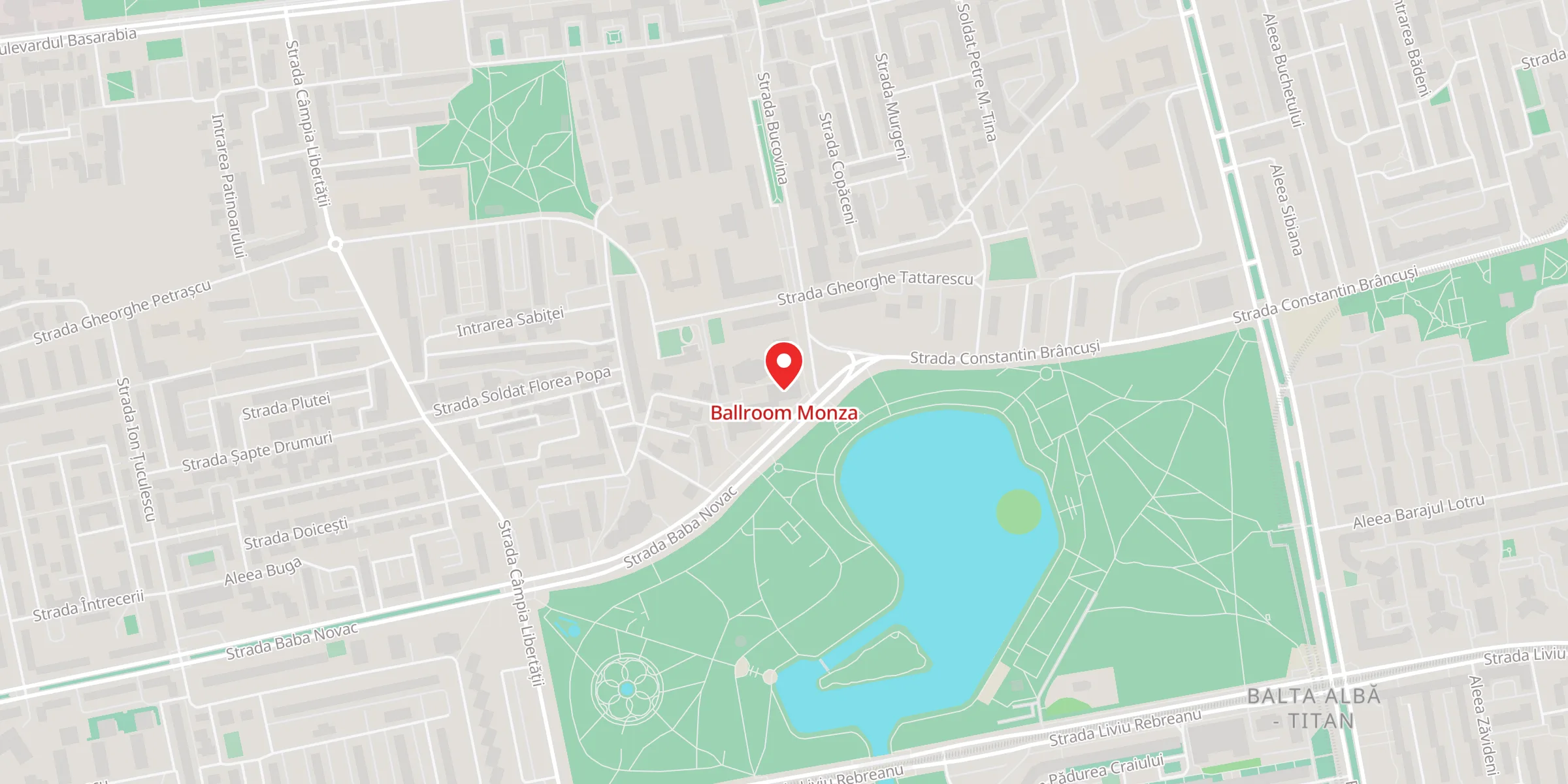 Hartă a locației Ballroom Monza, Strada Baba Novac 25, București