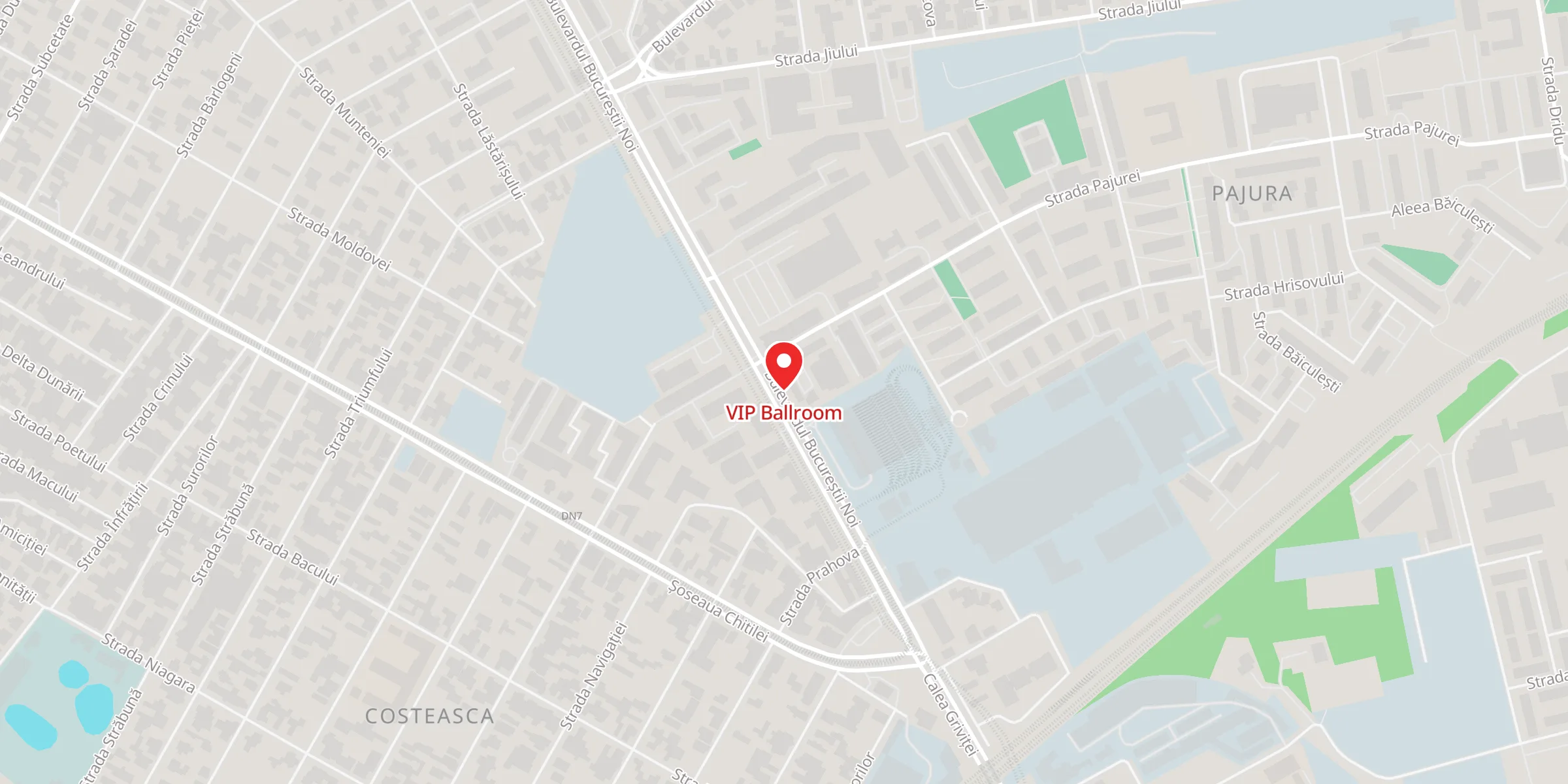 Hartă a locației VIP Ballroom, Bd. Bucureștii Noi nr. 48, sector 1, București