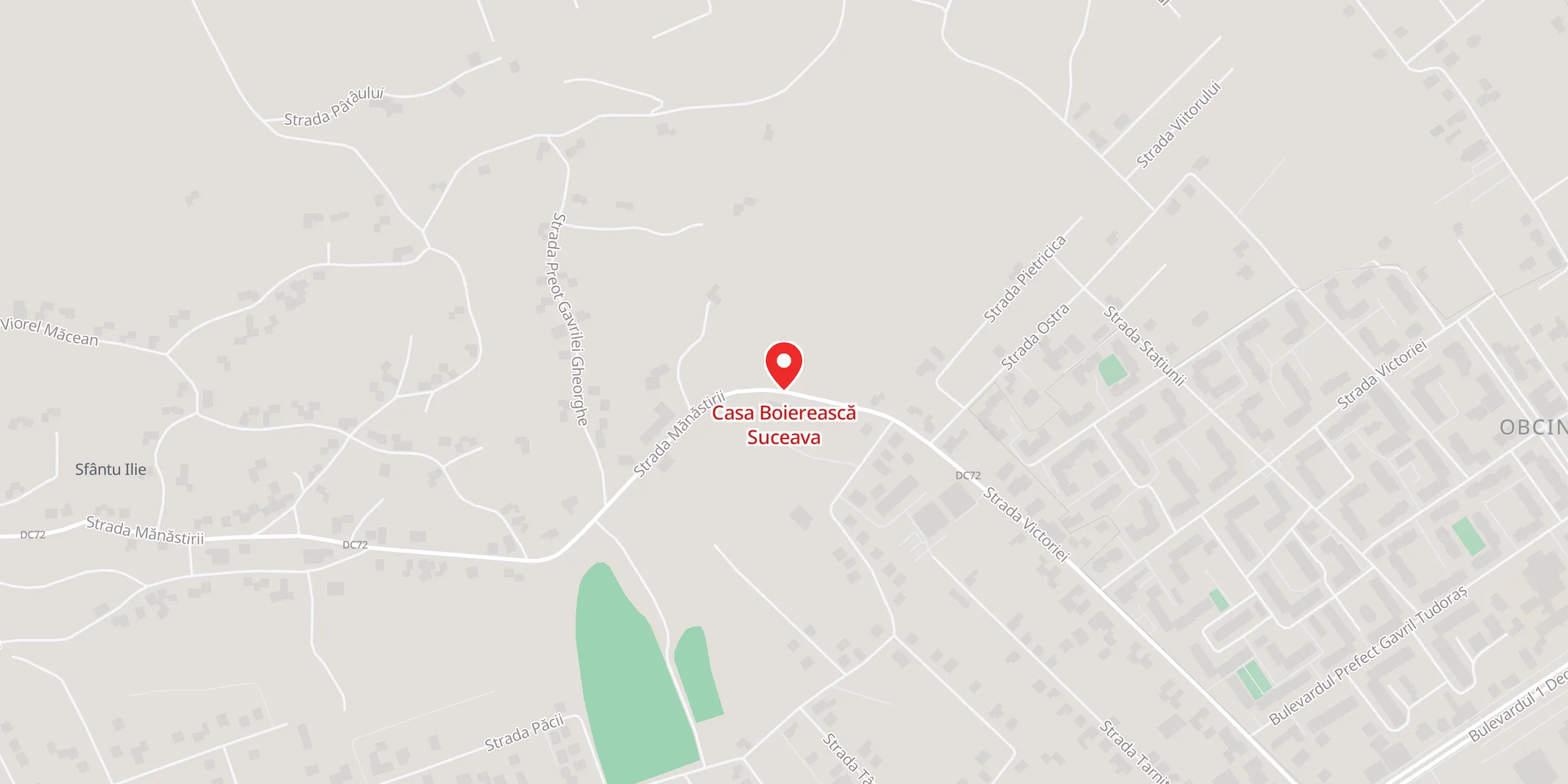 Hartă a locației Casa Boierească Suceava, Strada Mănăstirii Nr. 1A, Suceava