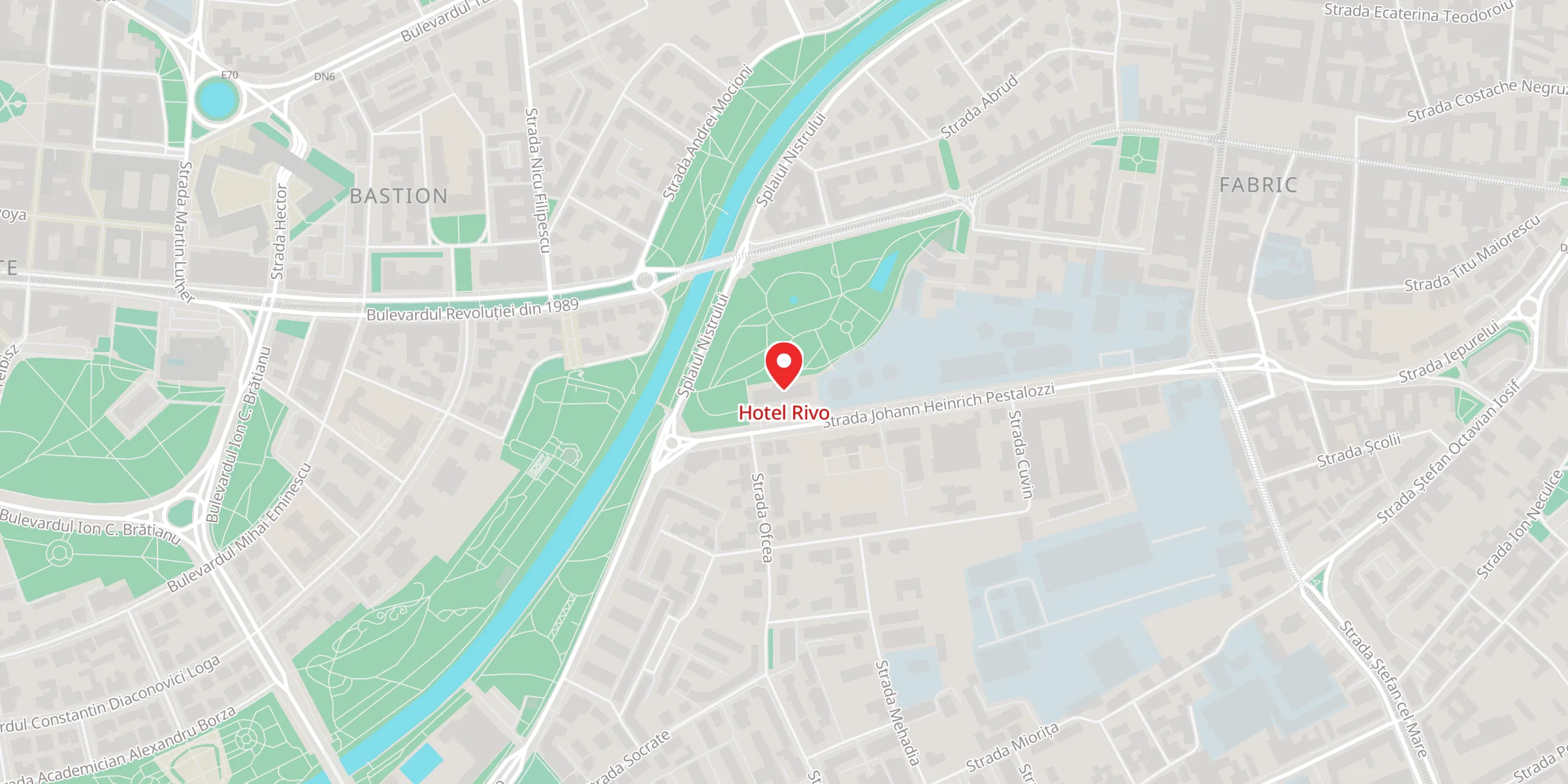 Hartă a locației Hotel Rivo, Strada Johann Heinrich Pestalozzi 1/a, Timisoara, jud. Timis