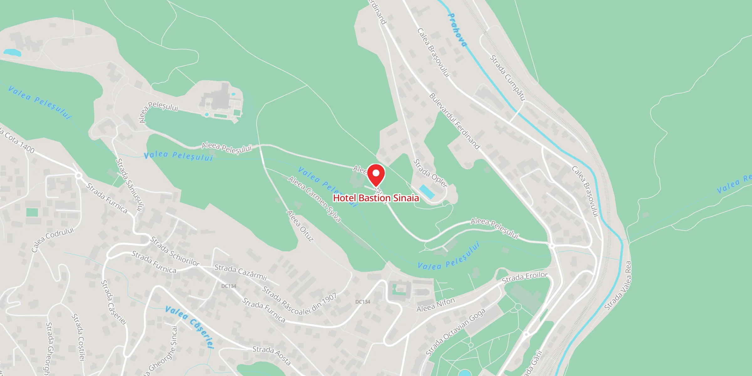 Hartă a locației Hotel Bastion Sinaia, Str. Aleea Pelesului Nr. 2A, Sinaia