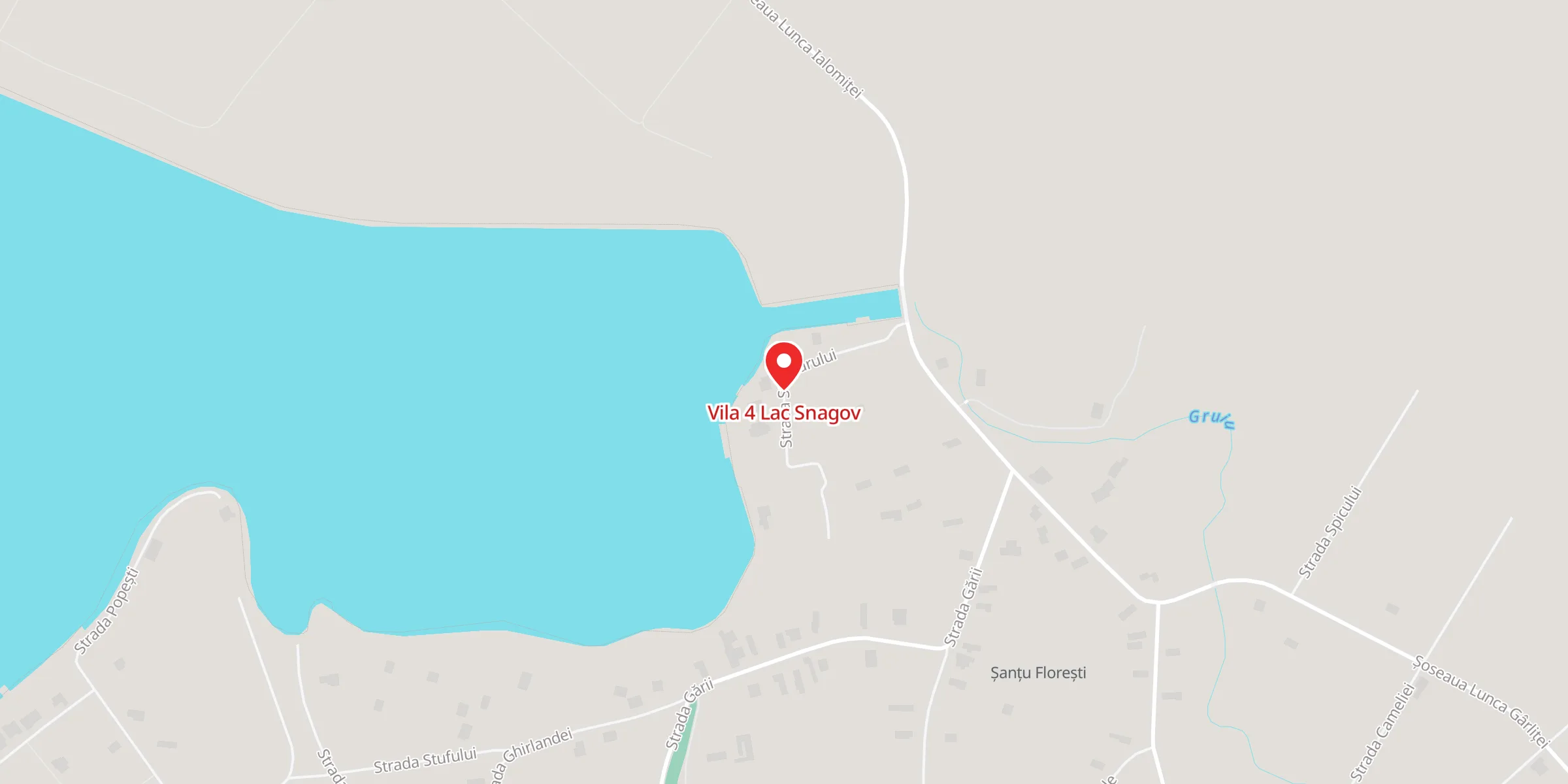 Hartă a locației Vila 4 Lac Snagov, Str. Stăvilarului nr. 4, sat Șanțu-Florești, com. Gruiu, jud. Ilfov