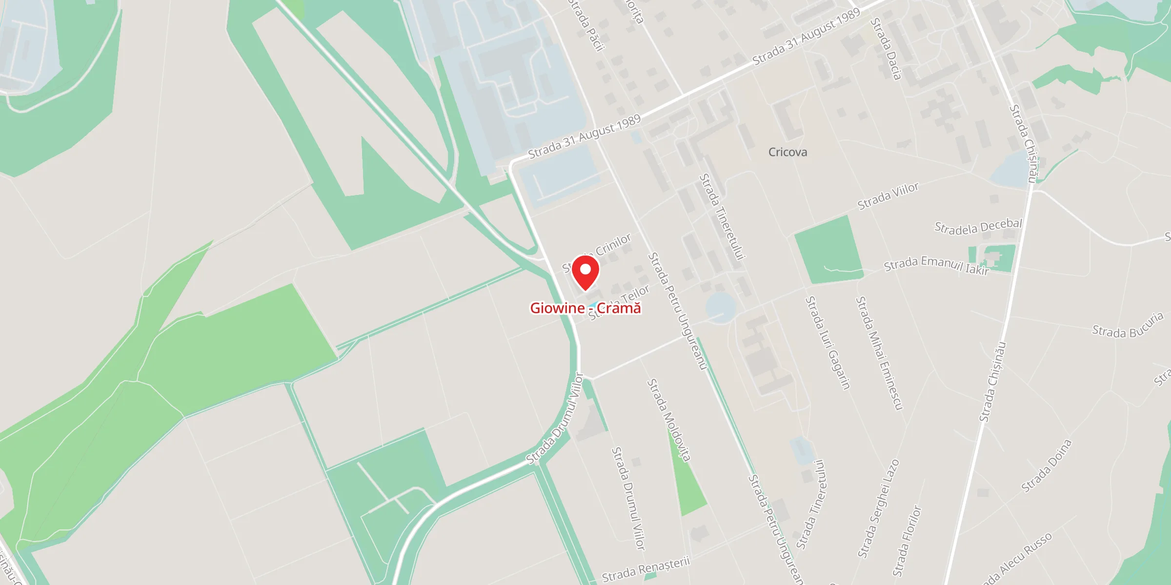 Hartă a locației Giowine - Cramă, str. Crinilor 7, Cricova, Republica Moldova