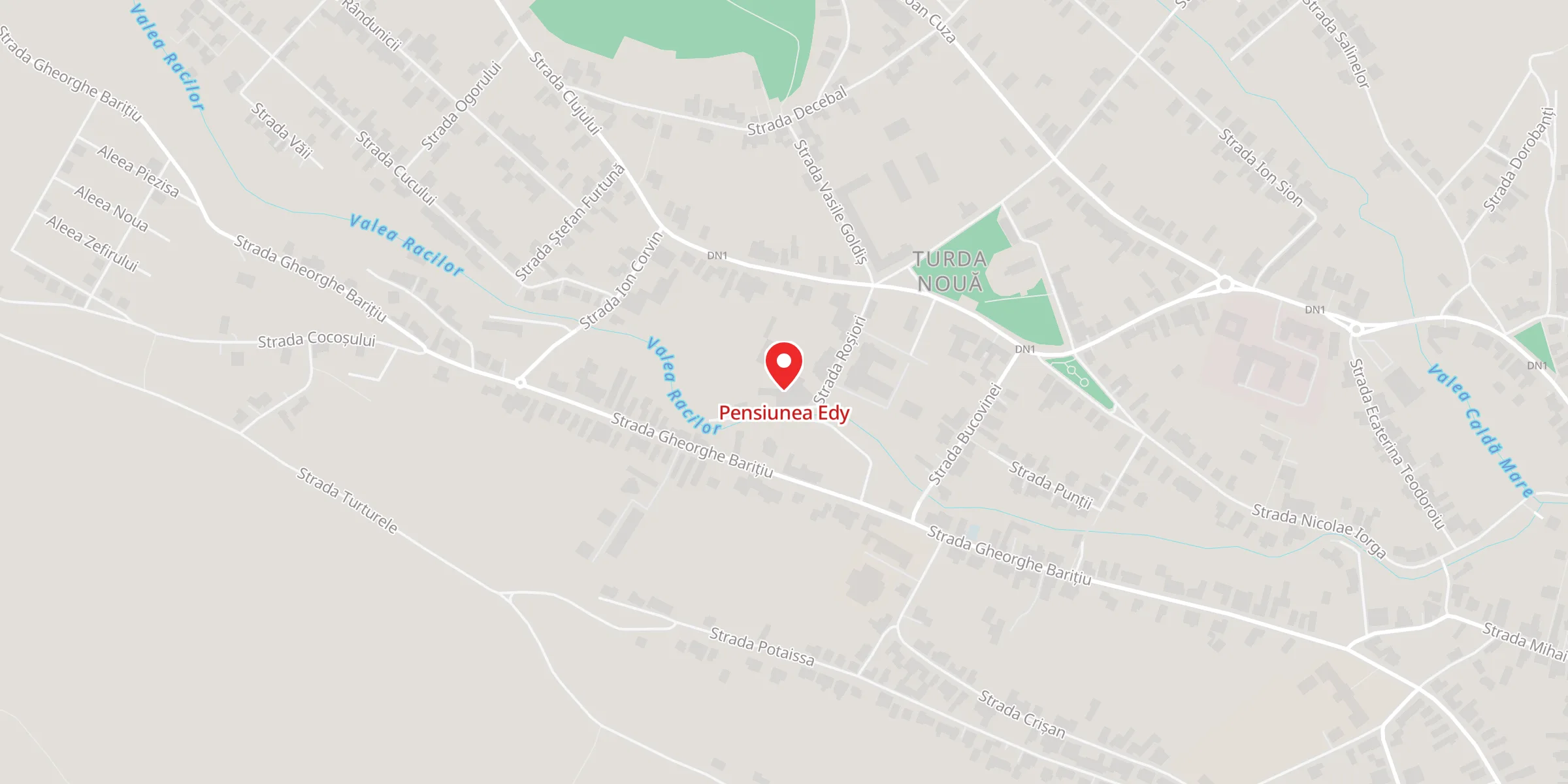 Hartă a locației Pensiunea Edy, Str. Rosiori, Nr.14, Turda