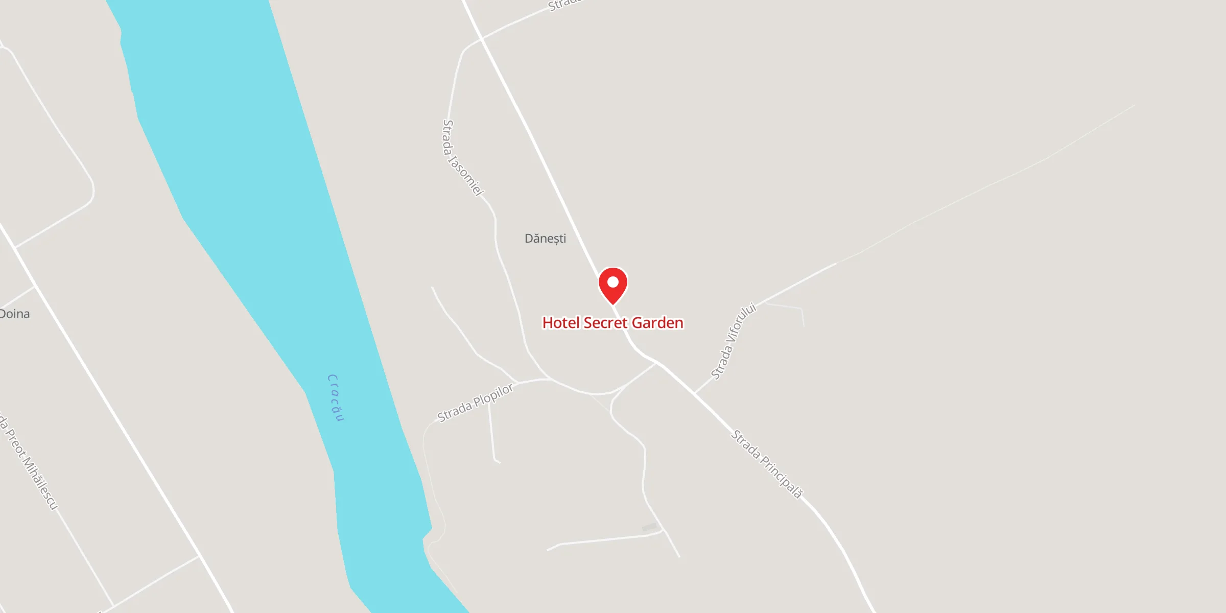 Hartă a locației Hotel Secret Garden, Strada Principală, Dănești 437328, Județul Maramureș