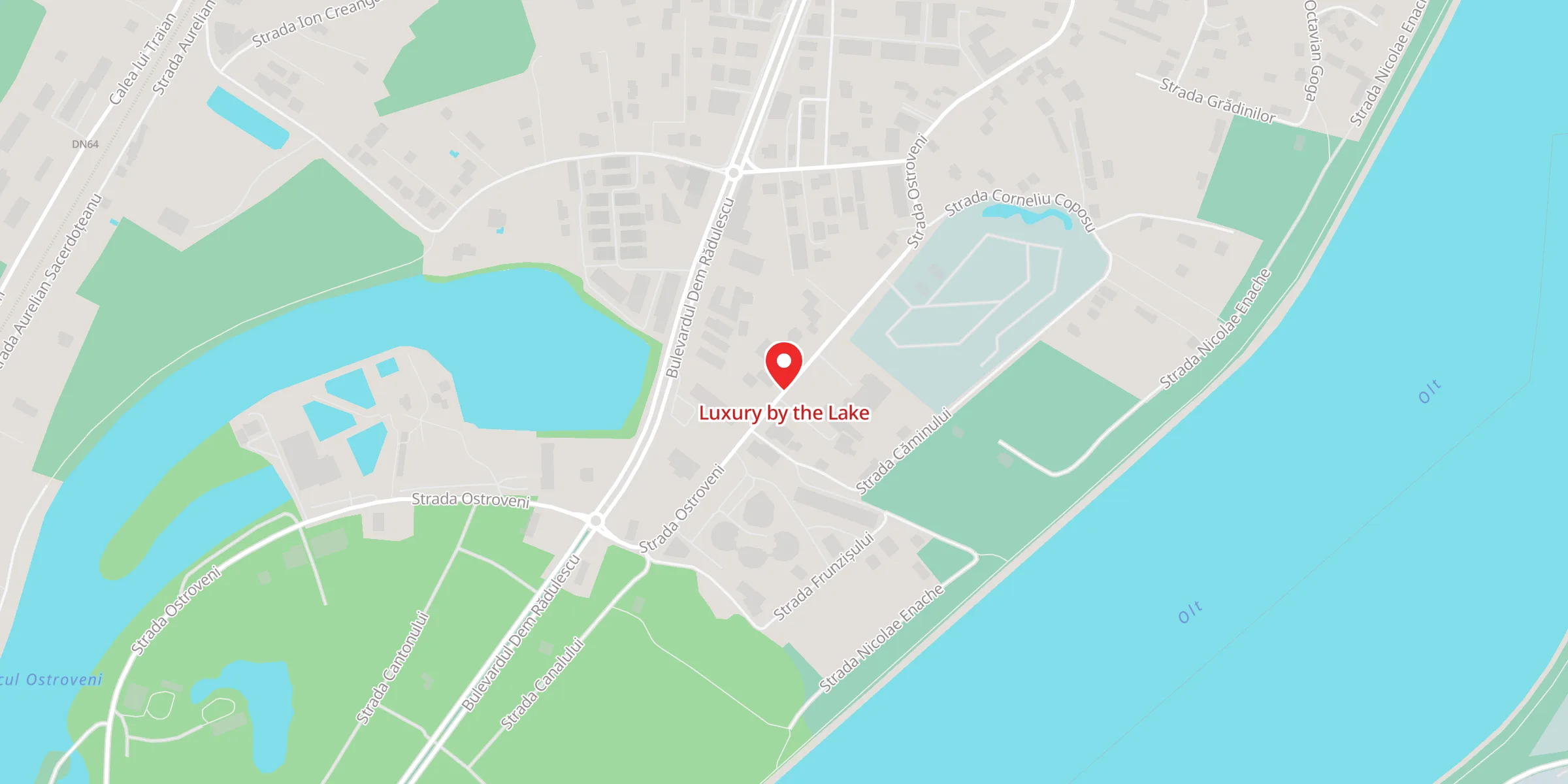 Hartă a locației Luxury by the Lake, Strada Ostroveni nr. 164, Râmnicu Vâlcea