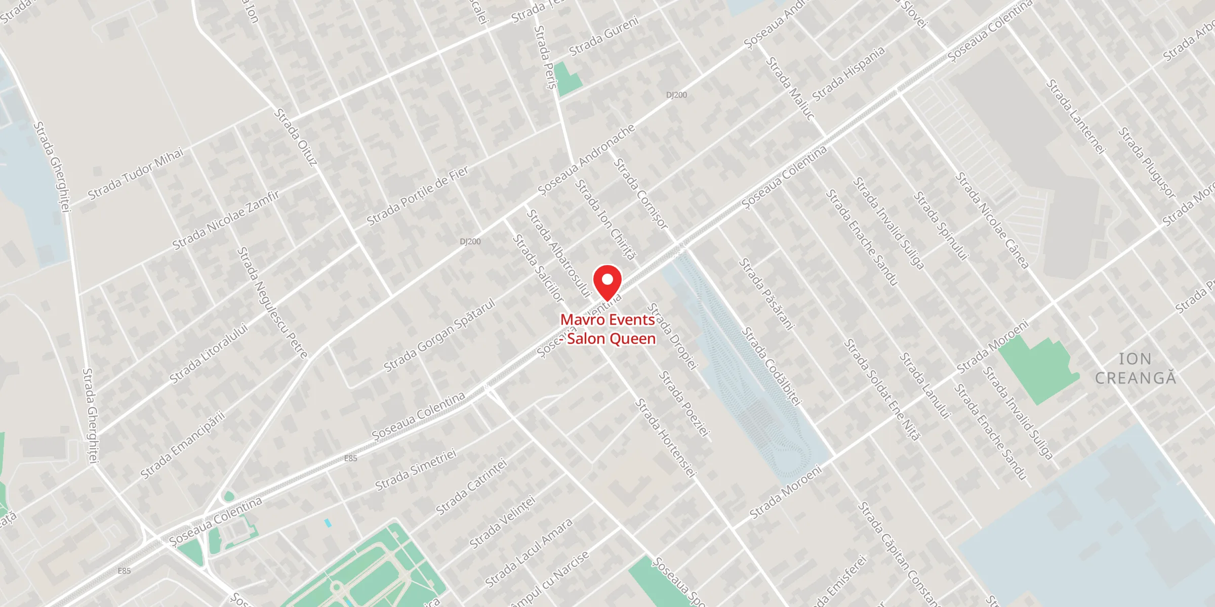 Hartă a locației Mavro Events - Salon Queen, Șos. Colentina nr. 376, sector 2, București
