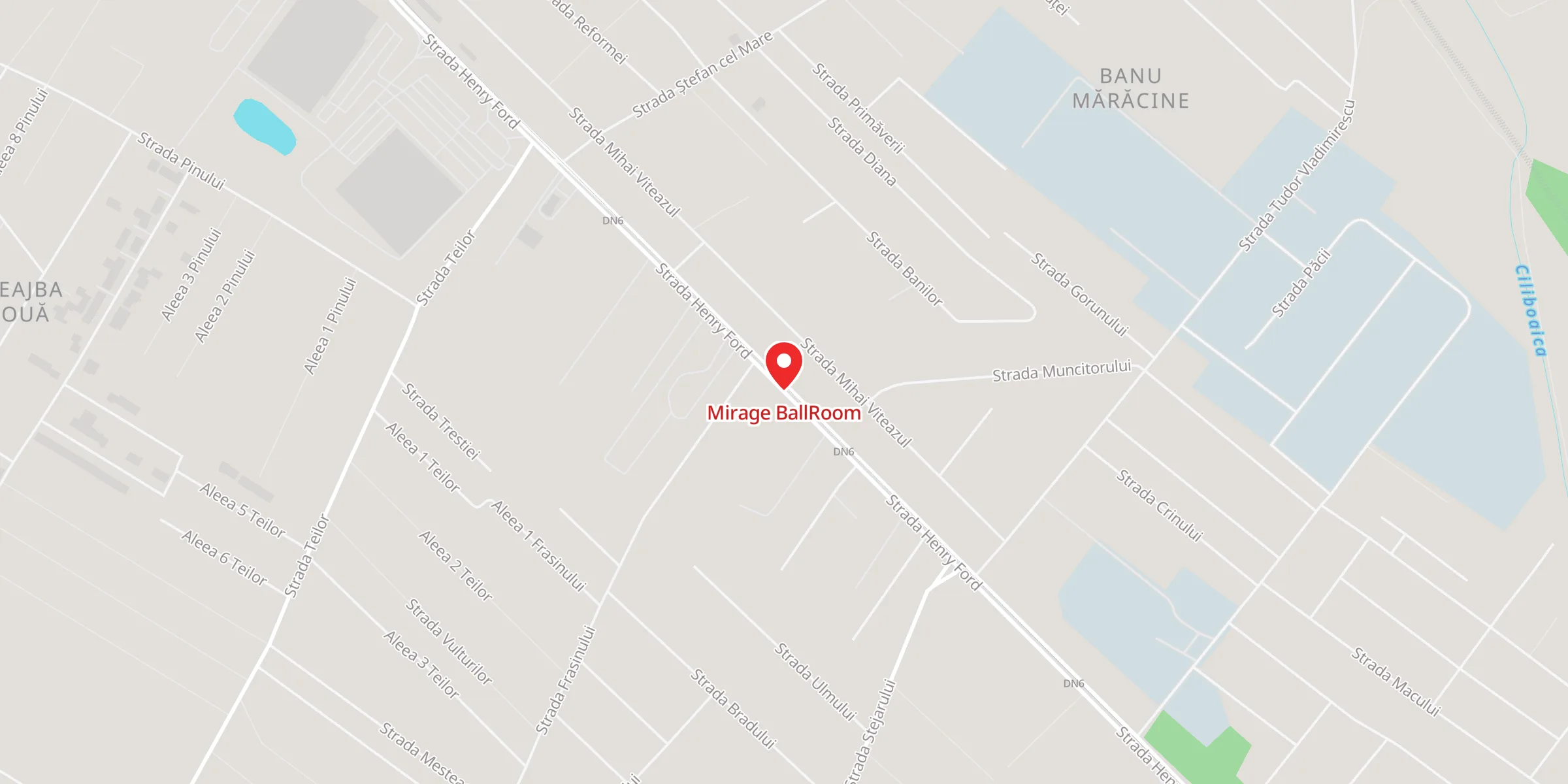Hartă a locației Mirage BallRoom, Strada Henry Ford 22, Craiova, Județul Dolj
