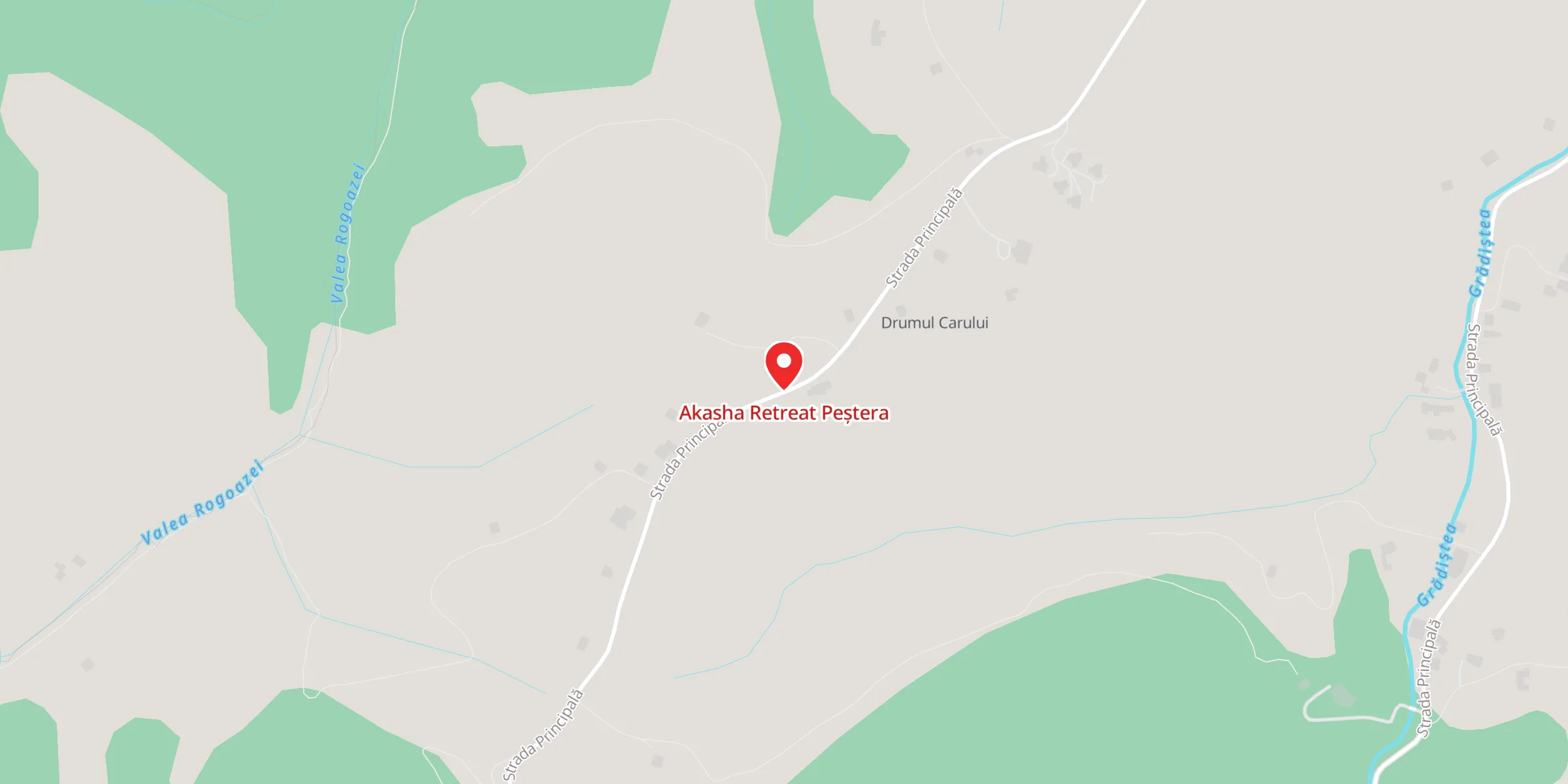Hartă a locației Akasha Retreat Peștera, Strada Principală 187, Peștera, Moieciu 507136, Județul Brașov