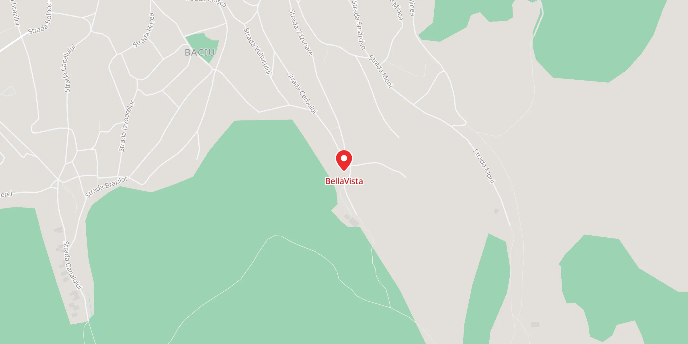 Hartă a locației BellaVista, Str. 7 Izvoare nr. 44, Săcele, jud. Brașov