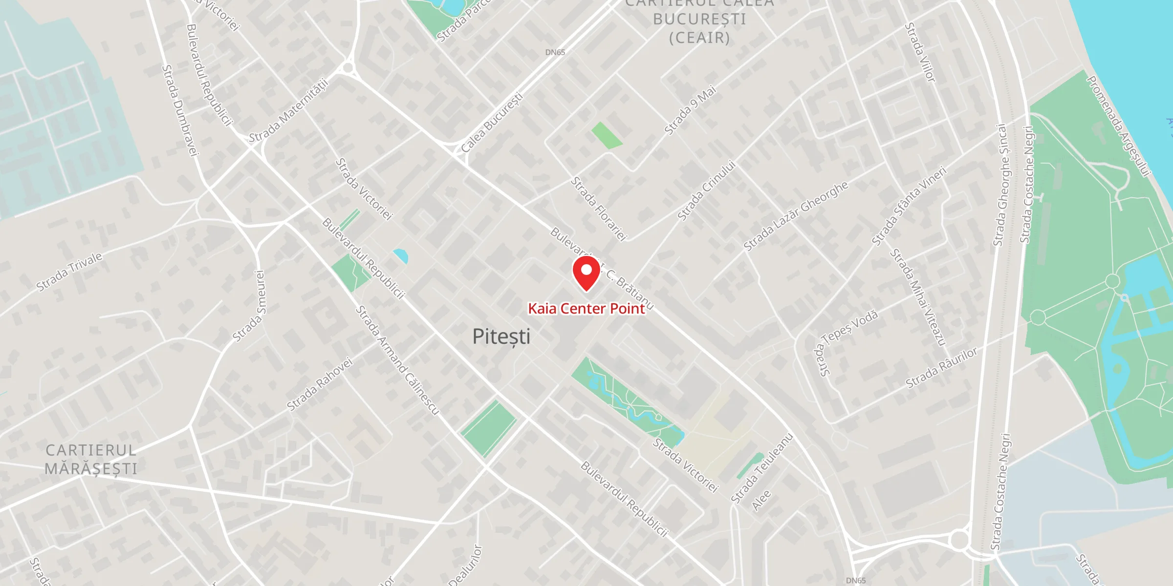 Hartă a locației Kaia Center Point, Pasajul Școlii nr. 70, Pitești