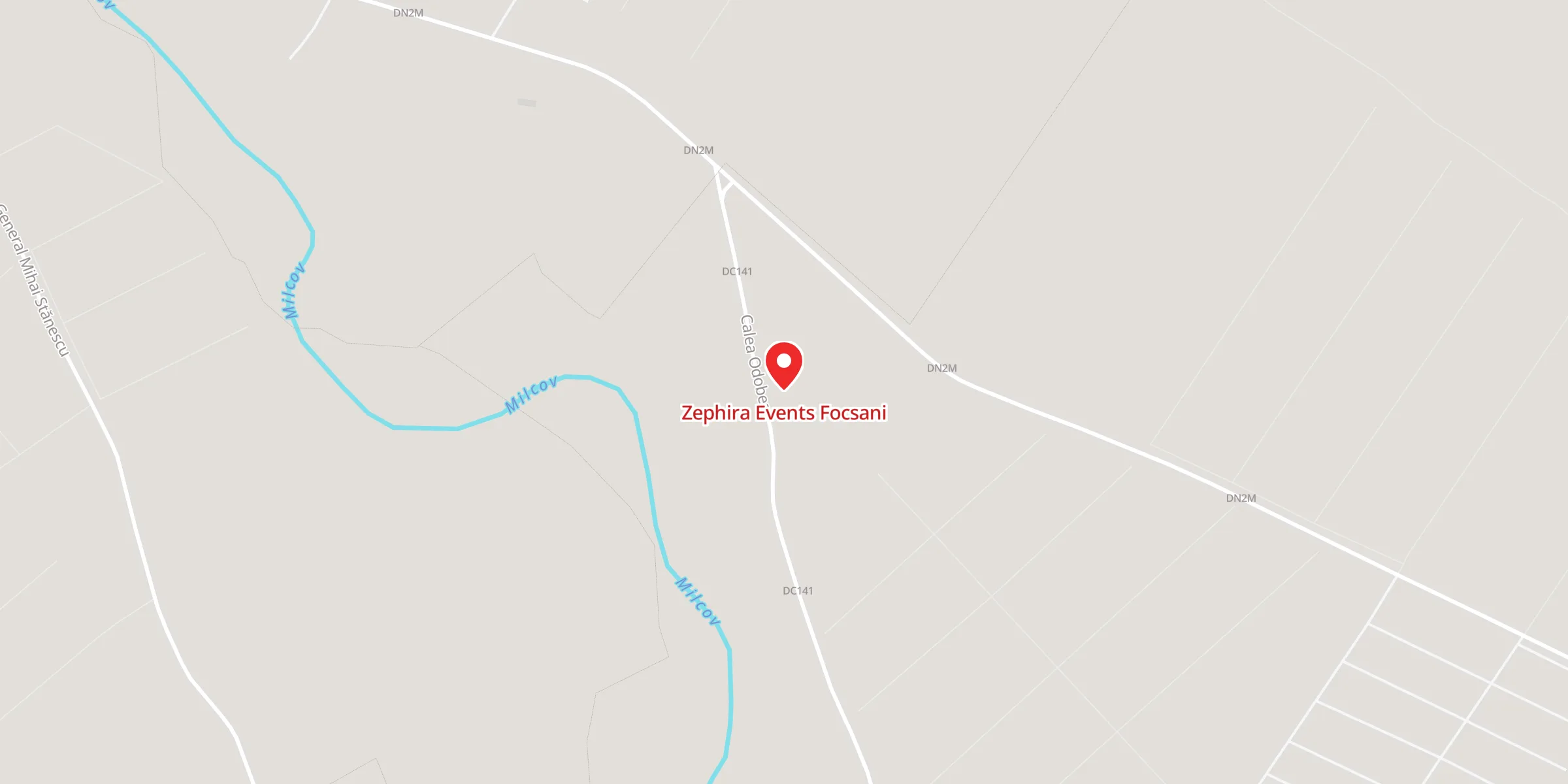 Hartă a locației Zephira Events Focsani, Calea Odobești 409, 627055 Cîmpineanca
