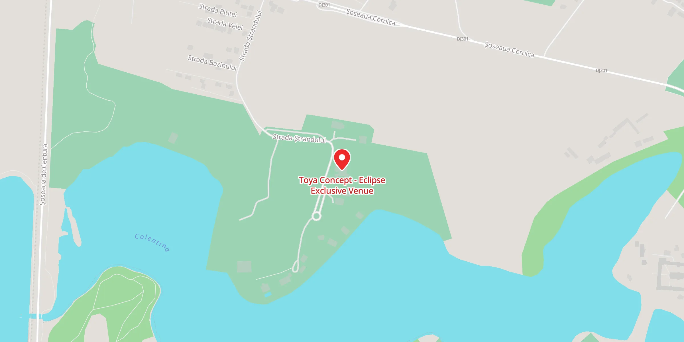 Hartă a locației Toya Concept - Eclipse Exclusive Venue, Pantelimon, județul Ilfov, lângă Lacul Cernica