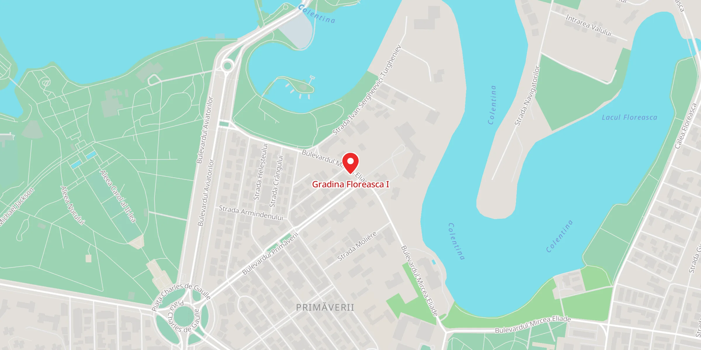 Hartă a locației Gradina Floreasca I, Bd. Mircea Eliade nr. 16, sector 1, București