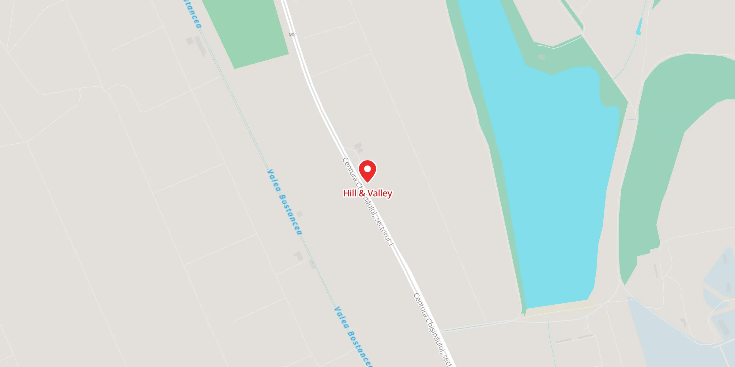 Hartă a locației Hill & Valley, DN M2, ieșire din satul Sămănanca spre satul Teleșeu, raionul Orhei, Republica Moldova