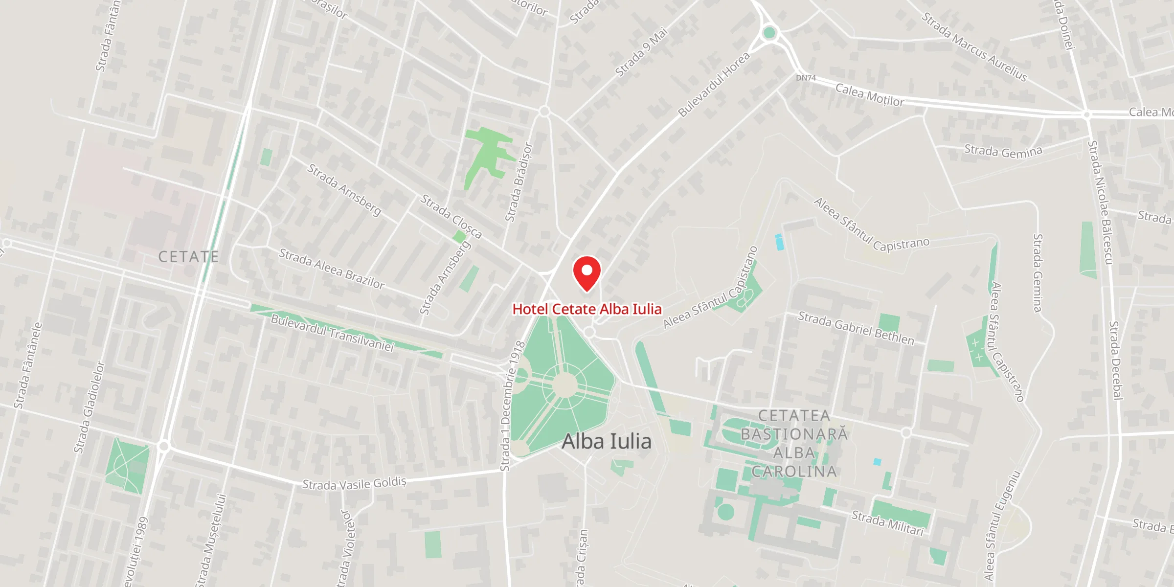 Hartă a locației Hotel Cetate Alba Iulia, Str. Unirii nr. 3, Alba Iulia
