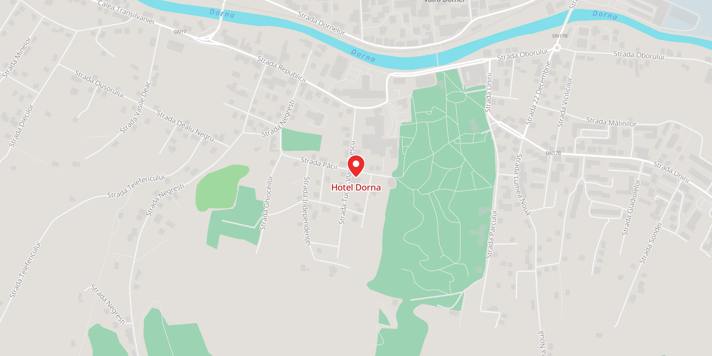 Hartă a locației Hotel Dorna, Strada Tudor Vladimirescu 5A Vatra Dornei 725700