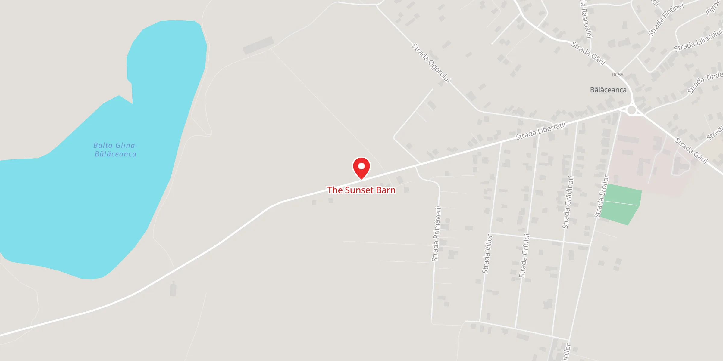 Hartă a locației The Sunset Barn, DJ301A, Bălăceanca, comuna Cernica, Județul Ilfov
