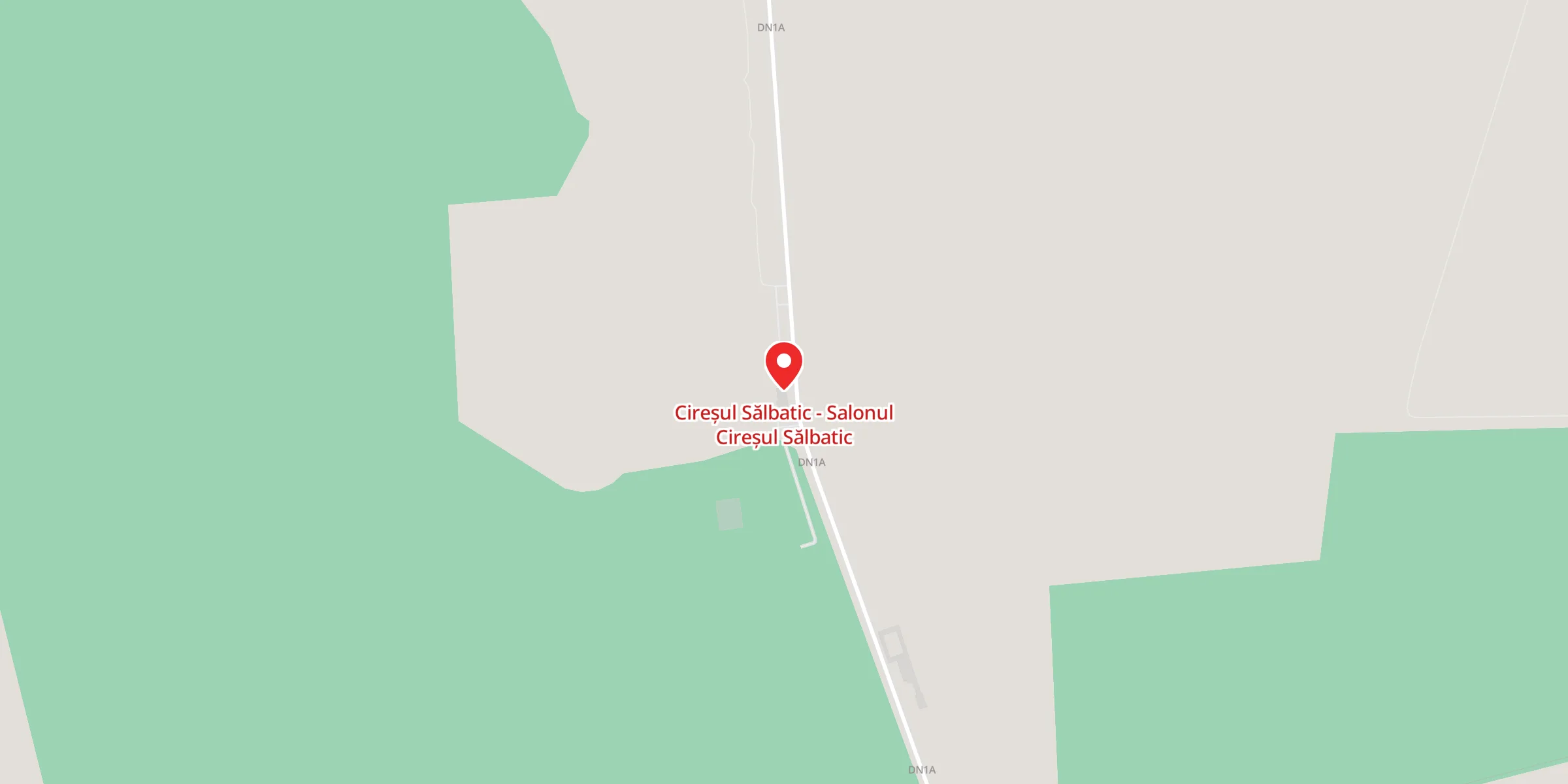 Hartă a locației Cireșul Sălbatic - Salonul Cireșul Sălbatic, Pădurea Lucianca, Butimanu, Județul Dâmbovița (19 km de București, DN1A, la 7 km de Buftea)